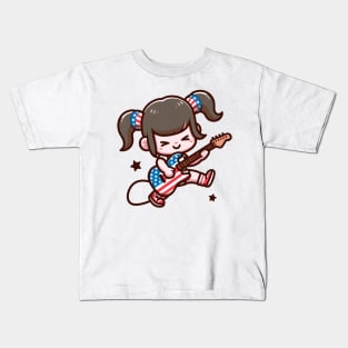 A Whimsical Tribute to American Culture in Cartoon Style T-Shirt Kids T-Shirt